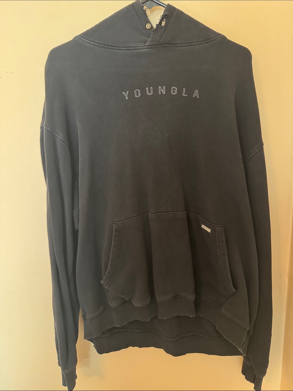 YoungLA Black Crewneck Hoodie Sweater